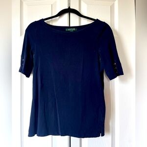 Ralph Lauren navy dressy T-shirt size small